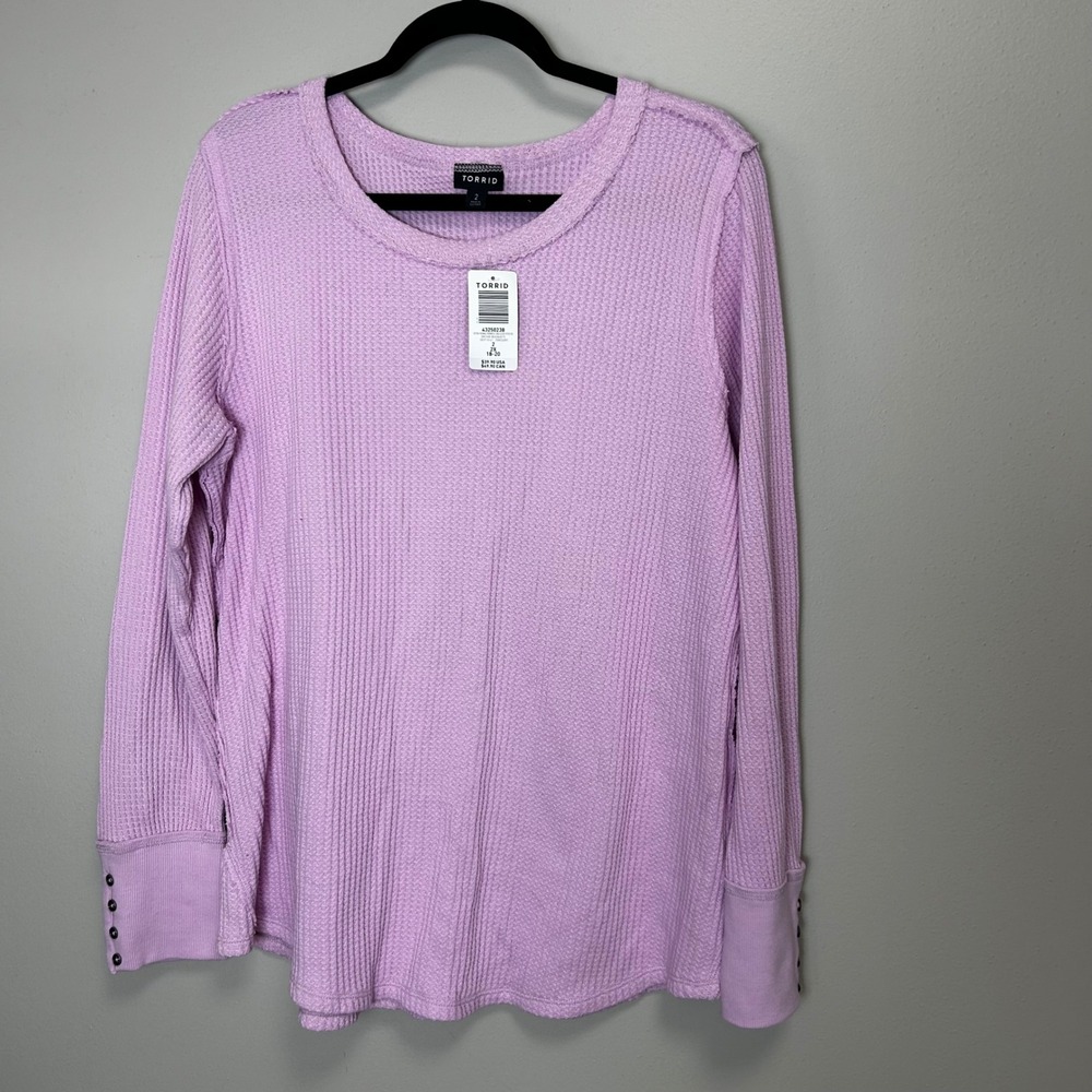 Torrid‎ size 2 2X 18-20 lavender waggle knit sweater top NWT